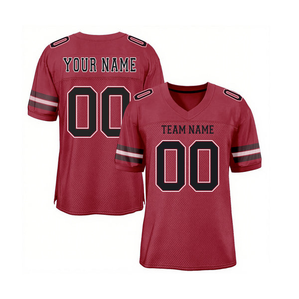 Custom Cardinal Black-White Mesh Classic Style Authentic Sports Football Jersey