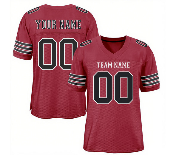 Custom Cardinal Black-White Mesh Classic Style Authentic Sports Football Jersey